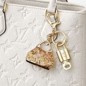 LV Authentic Gold Padlock 🔒 Key Set w/ Unbranded Mini Colorful Charm